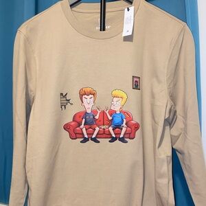 NWT!!  JIMMY JR. AND ZEKE- as- BEAVIS AND BUTTHEAD- mashup/ parody long sleeve